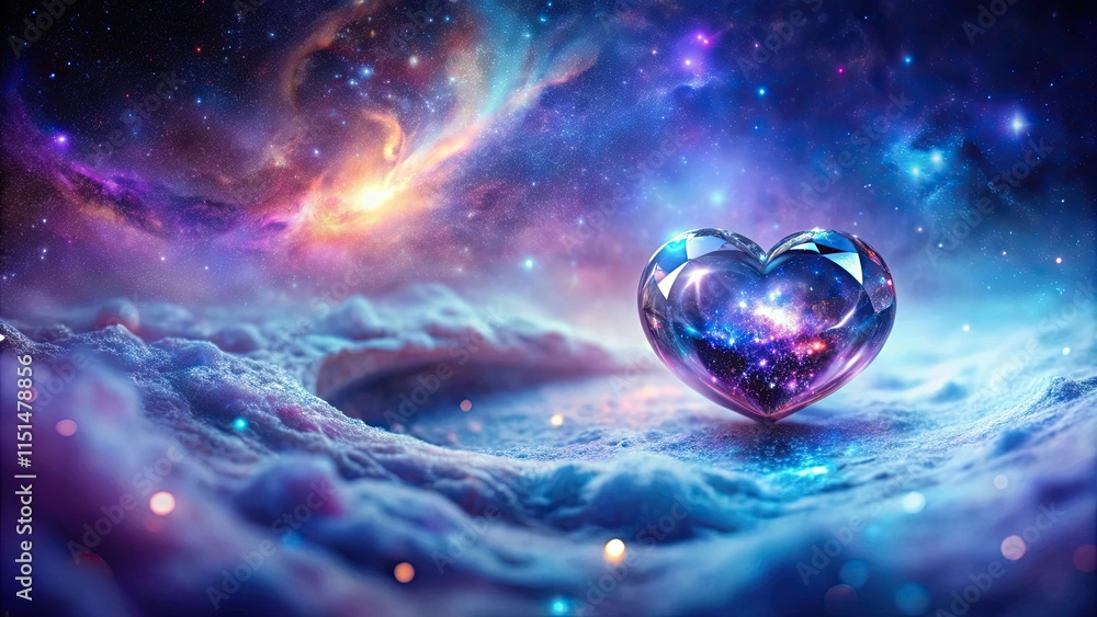Cosmic Heart's Celestial Rest on a Frosty Landscape Cosmic Heart's Celestial Rest on a Frosty Landscape