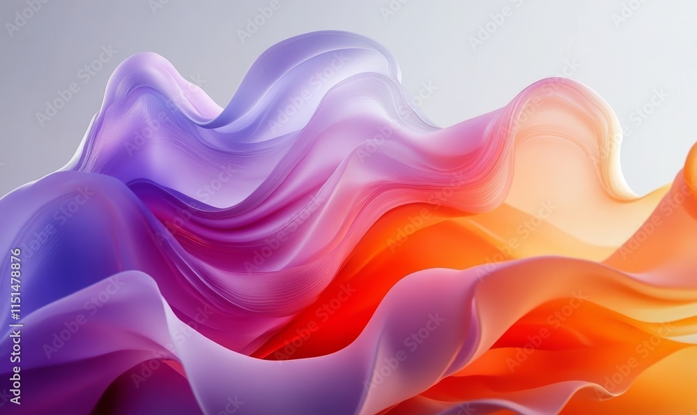 Obraz premium Liquid flows forming vibrant, smooth abstract gradients. Generative AI