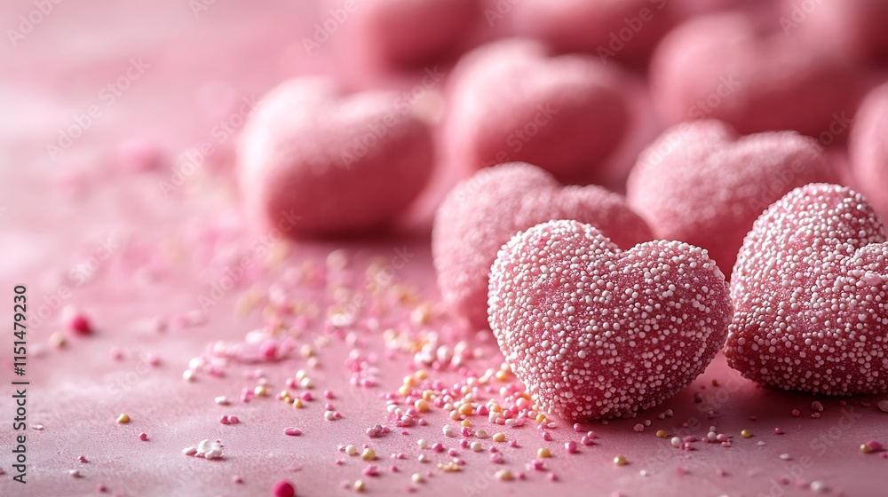 Obraz premium A group of pink hearts Valentine's Day