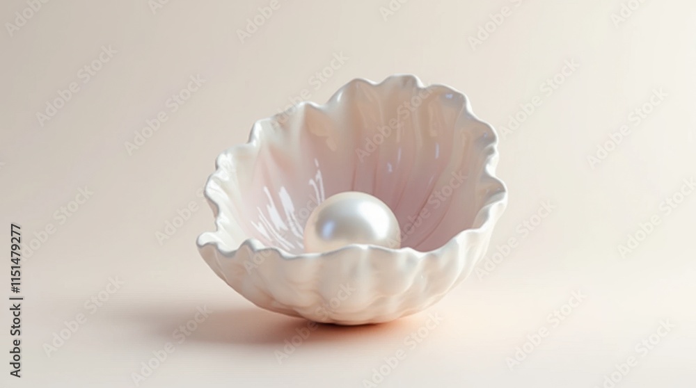 Delicate Oyster Shell Encasing a Pearl Sculpture Delicate Oyster Shell Encasing a Pearl Sculpture