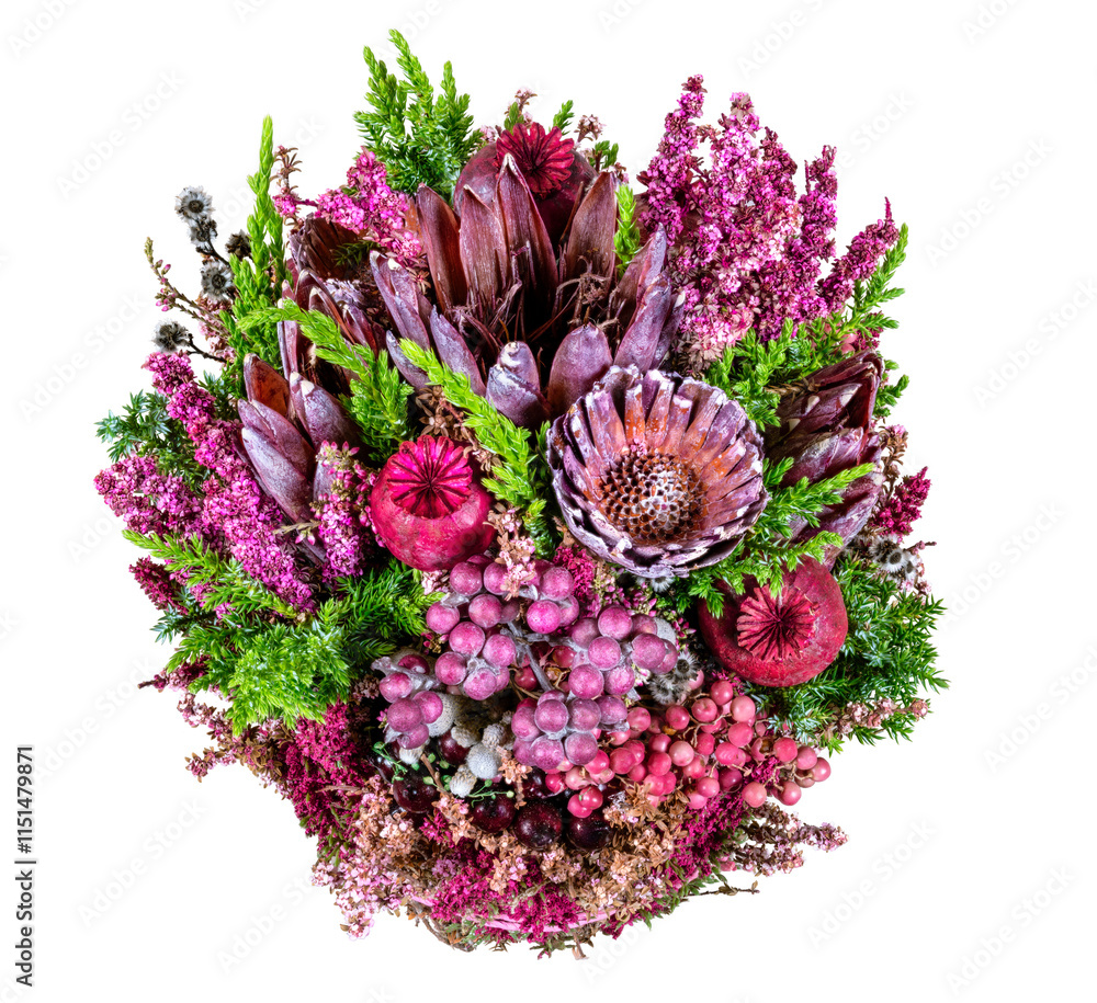 Isolated autumn flower arrangemet