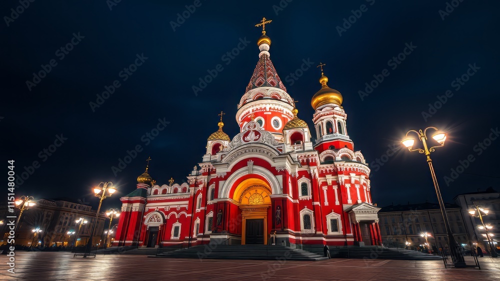 Obraz premium Church of the Savior on Spilled Blood, St. Petersburg, Russia - AI Photorealistic, Vivid Colors, Stunning Architecture