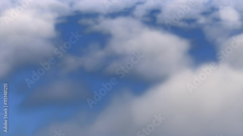 This is a video of white clouds flowing by.