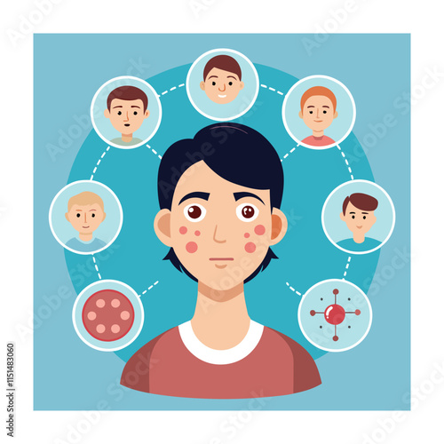 Skin conditions vector illustration