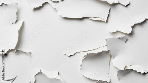 Torn paper. Ripped sheets, curl paper elements isolated on background