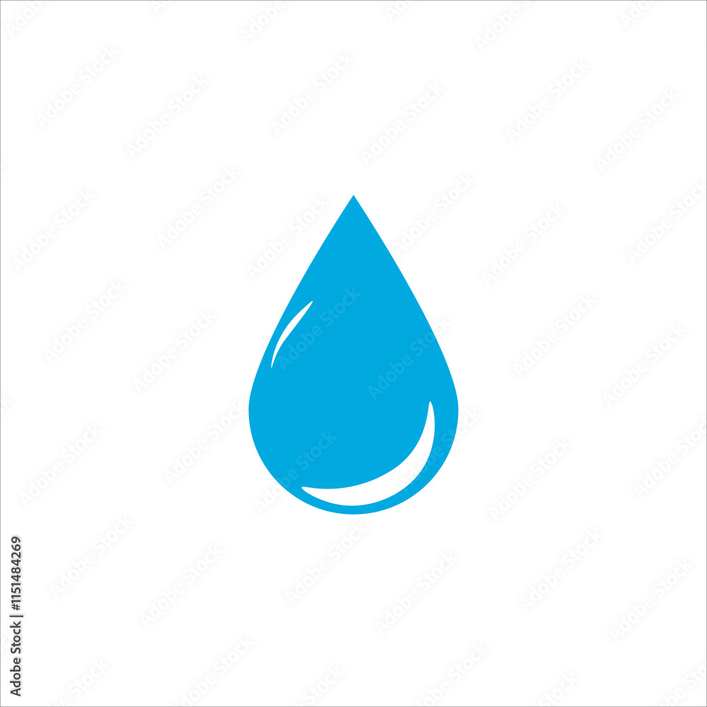 Single Water drop icon isolated on white background. blue waterdrop vector Single Water drop icon isolated on white background. blue waterdrop vector