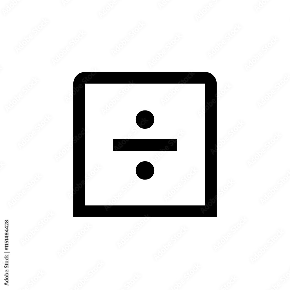 Square divide icon in black, outline style and white background Square divide icon in black, outline style and white background
