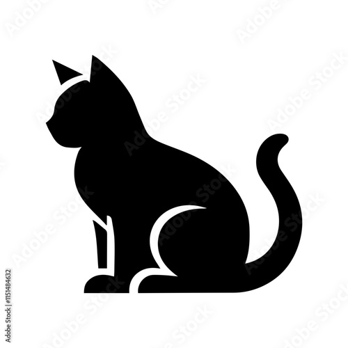 cat vector design, cat silhouette illustration  