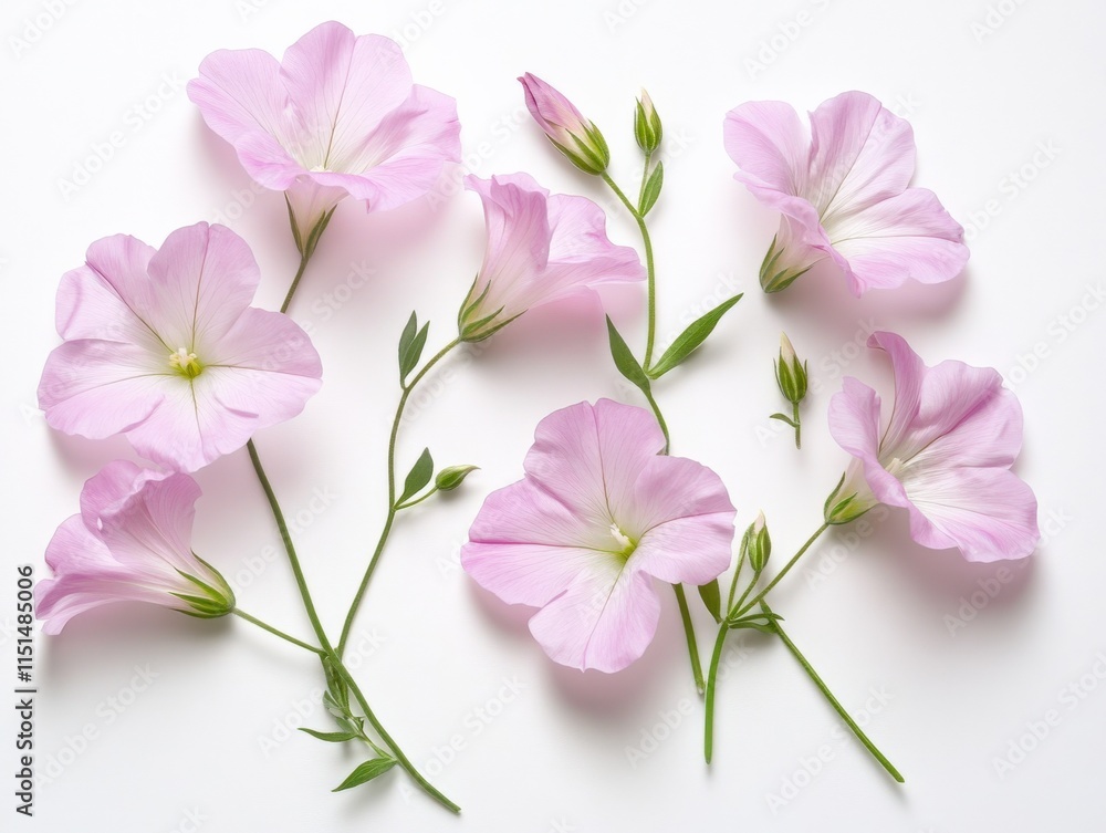 close-up of pink flowers on a white background close-up of pink flowers on a white background