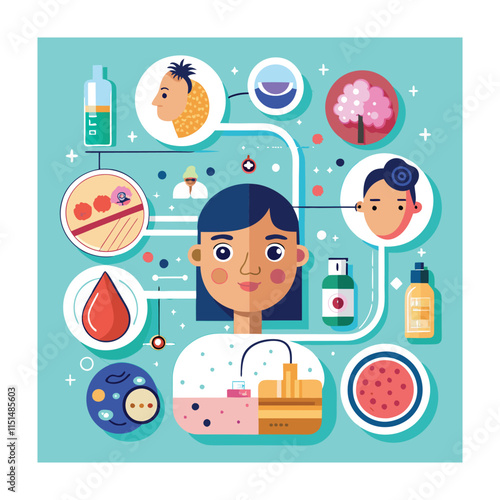 Skin conditions vector illustration