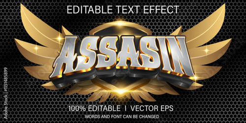  assassin vector text effect with modern style design