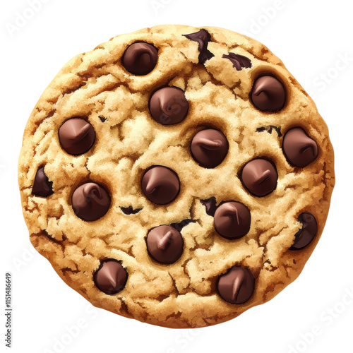 Chocolate chip cookie icon, vibrant design, transparent background, ideal for digital projects, websites, and culinary applications photo