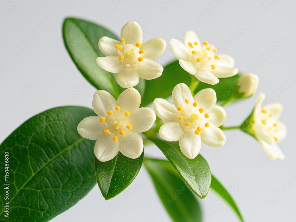 Obraz premium close up of white flowers with yellow centers