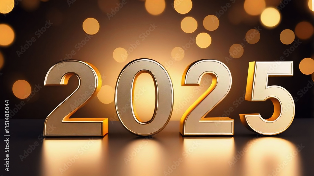 Sparkling style, Happy New Year 2025 Typography Sparkling style, Happy New Year 2025 Typography
