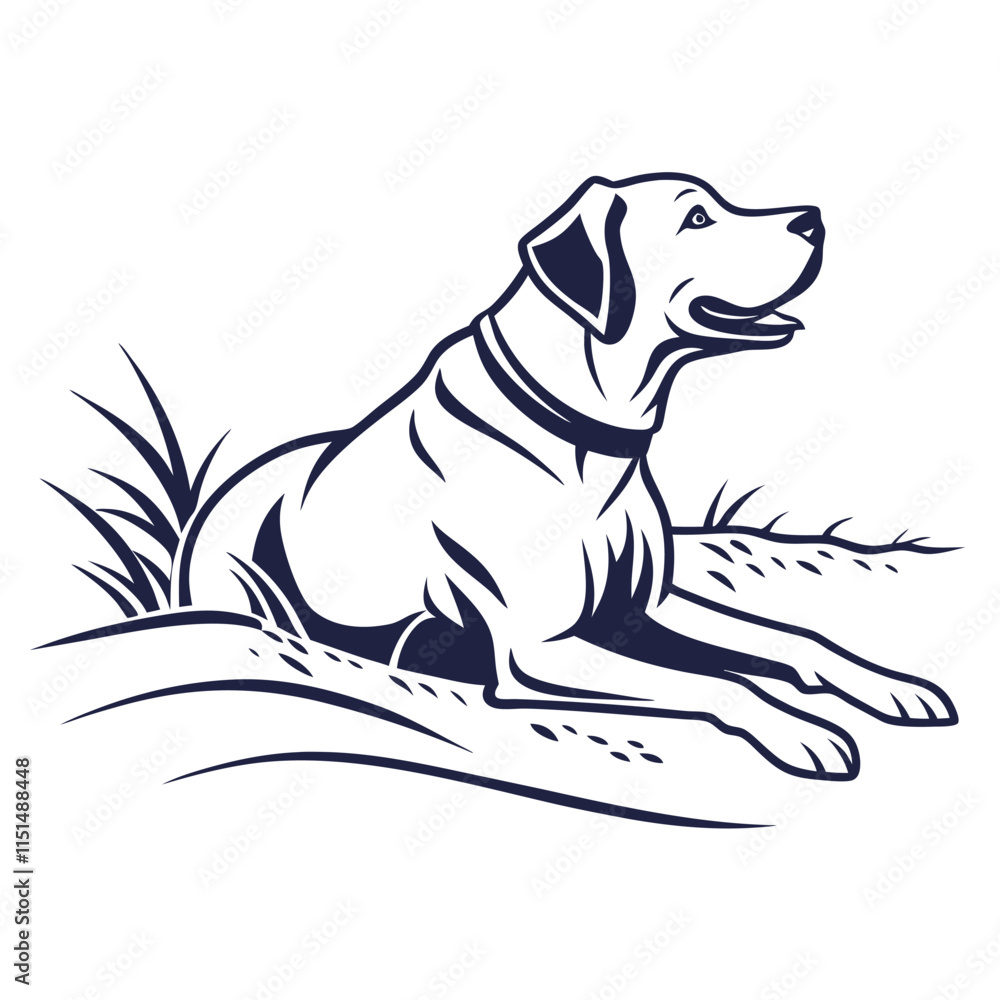 Obraz premium dog-relax-beach--white-background-logo- (1).eps
