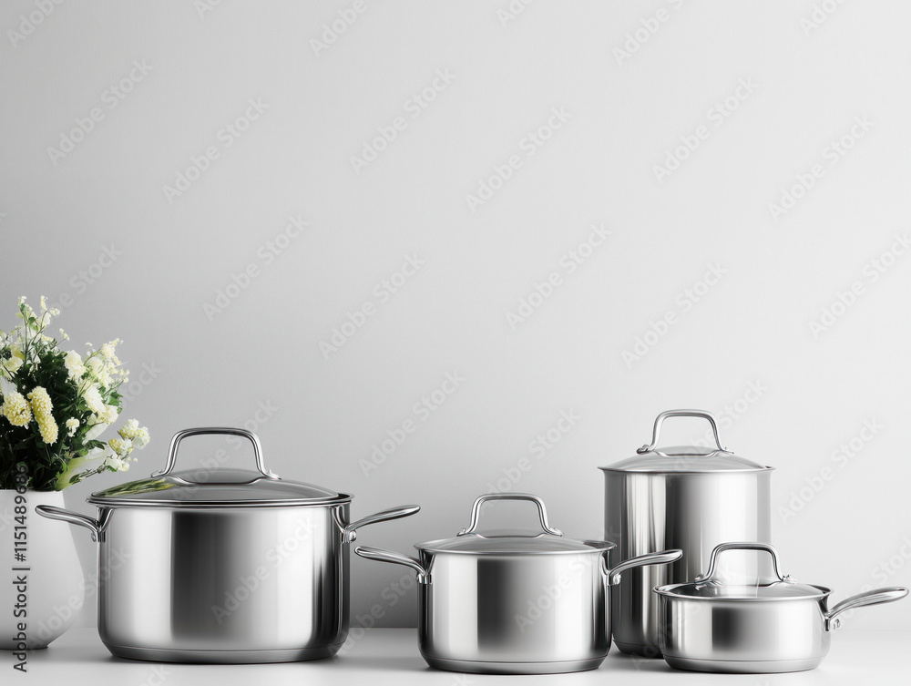 Elevate Your Culinary Skills with a Durable and Sleek Stainless Steel Cookware Set: Ideal for All Cooking Needs, Even Heat Distribution, and Effortless Cleaning for Every Cook!