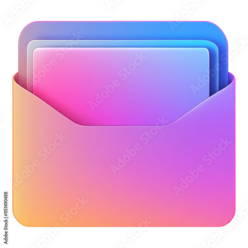 Folder icon representing digital file organization, PNG format, transparent background, ideal for app interfaces and web design. photo