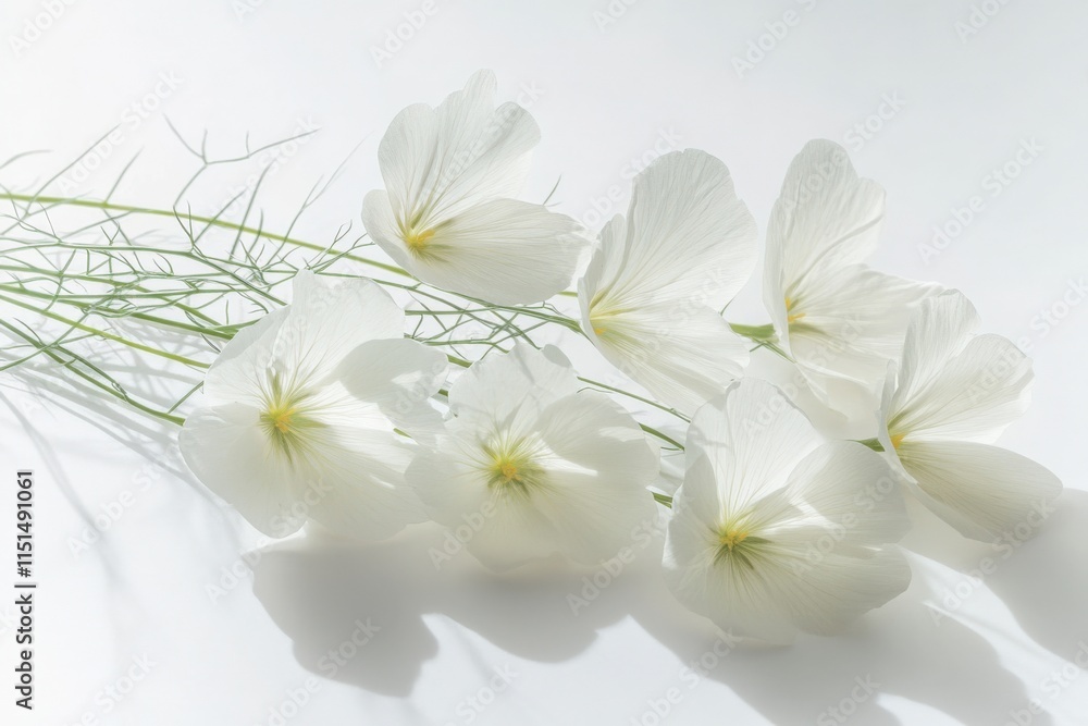 Obraz premium a close up of white flowers with delicate stems