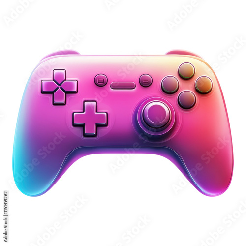 Simple game controller icon, minimalistic design, transparent background, suitable for digital applications, modern gaming aesthetics