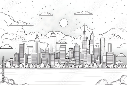 Cityscape Dreams: A Vibrant Urban Illustration