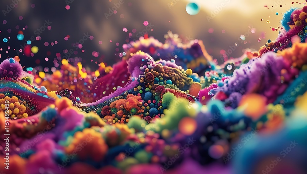Vibrant Colorful Abstract Landscape Of Paint Explosions Vibrant Colorful Abstract Landscape Of Paint Explosions