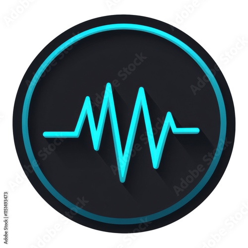 Heartbeat icon featuring a pulse line, designed for use on digital platforms, offers a clear representation of vitality and health.