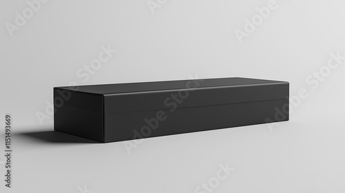 3D render of a black box, minimalistic design for product packaging mockup. photo