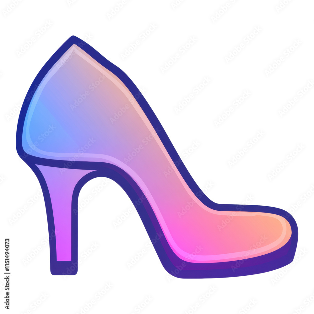 Sleek high heel shoe icon, modern design, transparent background, ideal for fashion branding and digital applications Sleek high heel shoe icon, modern design, transparent background, ideal for fashion branding and digital applications