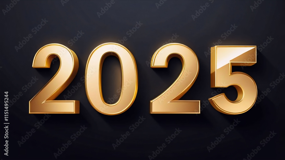 Dark style, Happy New Year 2025 Typography Dark style, Happy New Year 2025 Typography