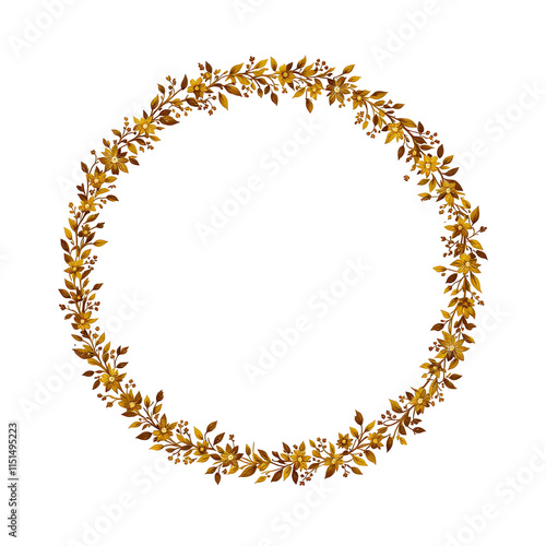 Luxury flowers border circle