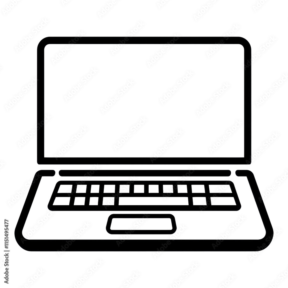 Minimalist Laptop Icon, sleek design, transparent background, ideal for digital projects, user interfaces, and modern branding applications Minimalist Laptop Icon, sleek design, transparent background, ideal for digital projects, user interfaces, and modern branding applications