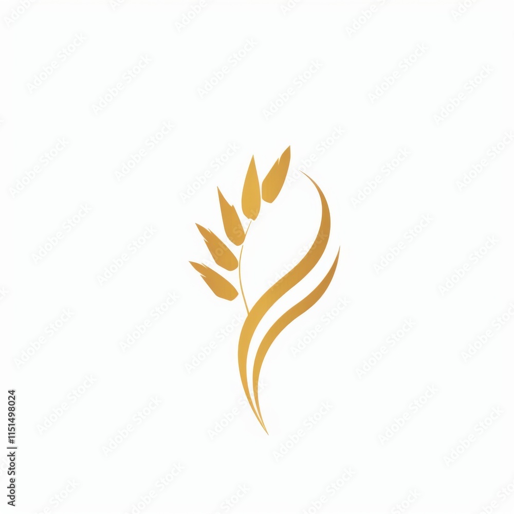 Golden Millet Logo: Minimalist Elegance Golden Millet Logo: Minimalist Elegance