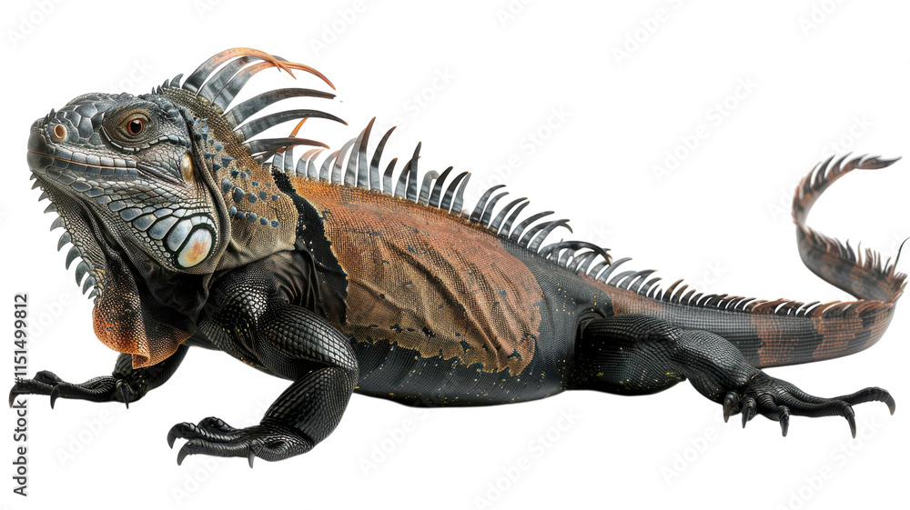 Fototapeta premium Stunning iguana showcasing vibrant colors and unique features