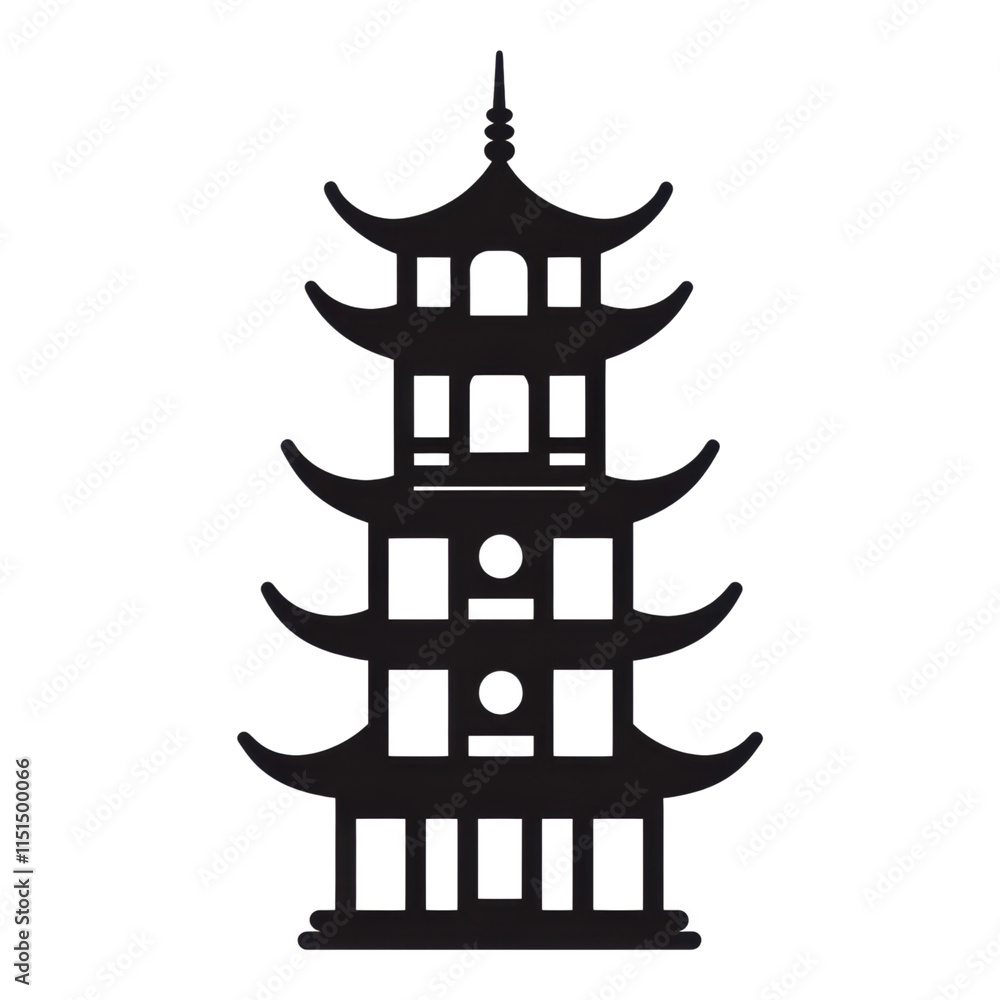 Minimalist Pagoda Icon, a simple yet elegant representation of a pagoda, designed for versatile use on various digital platforms. Minimalist Pagoda Icon, a simple yet elegant representation of a pagoda, designed for versatile use on various digital platforms.