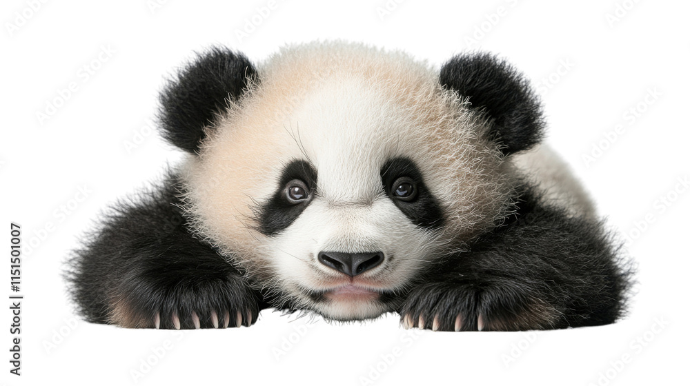 close up of panda on white background close up of panda on white background