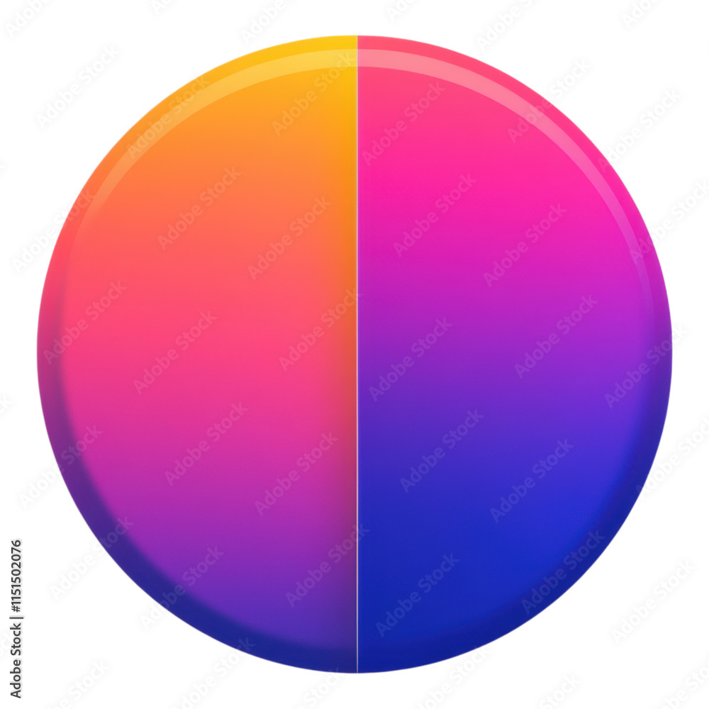 Colorful split capsule icon, vibrant design, transparent background, ideal for health and wellness applications, modern and engaging visual representation Colorful split capsule icon, vibrant design, transparent background, ideal for health and wellness applications, modern and engaging visual representation