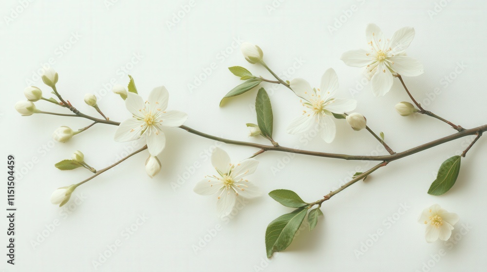 Obraz premium a flowering branch with white petals