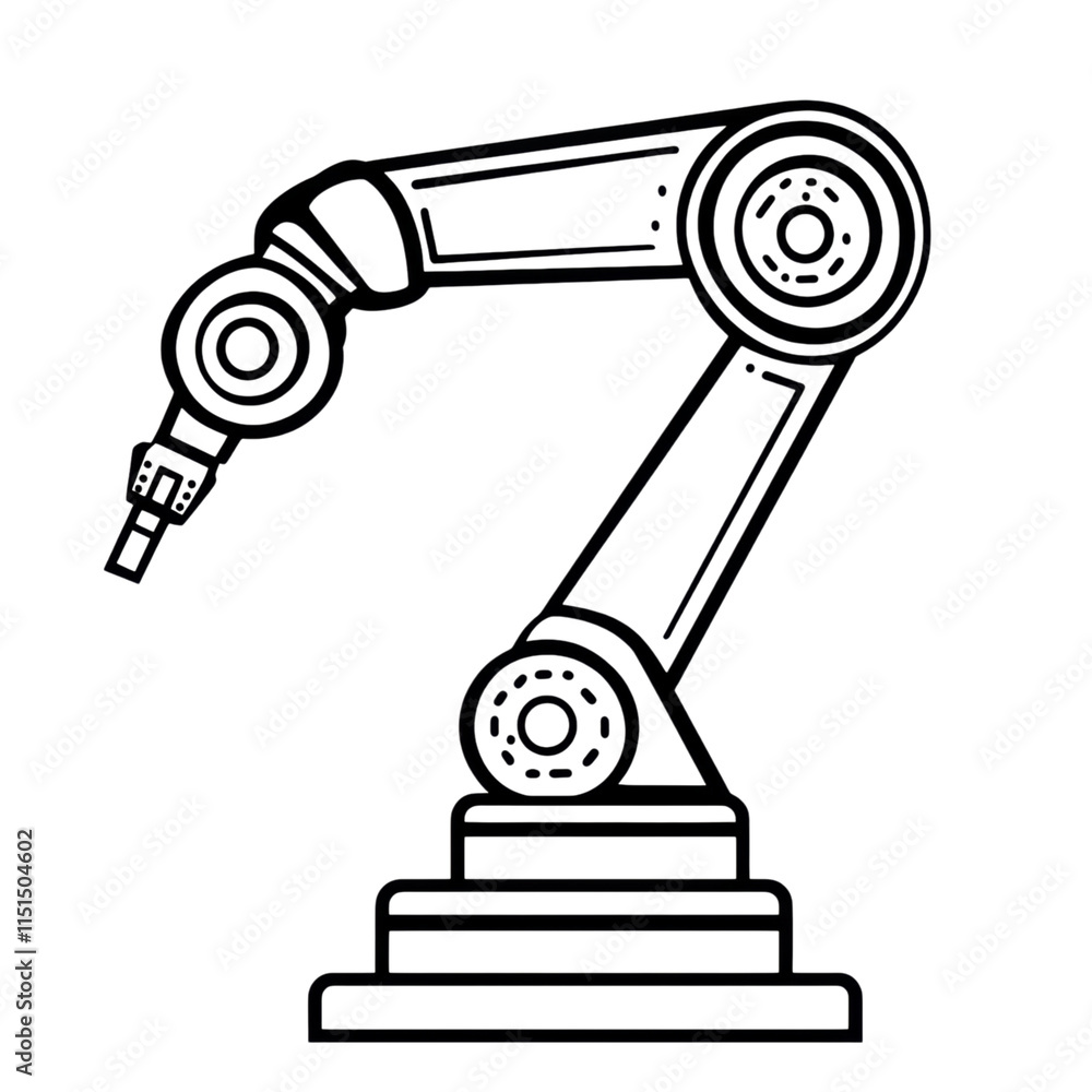 Robotic Arm Icon, sleek line art design, transparent background, ideal for tech applications, user interfaces, and modern branding. Robotic Arm Icon, sleek line art design, transparent background, ideal for tech applications, user interfaces, and modern branding.