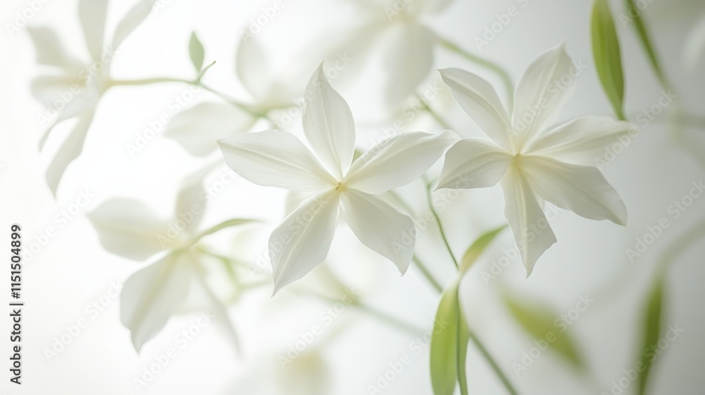 Obraz premium close up of delicate white jasmine flowers