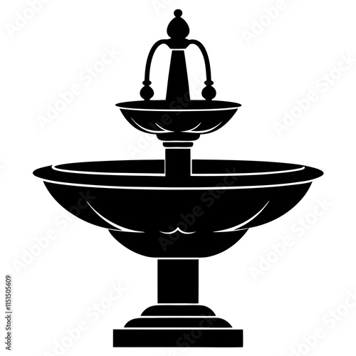 Fountain silhouette flat design