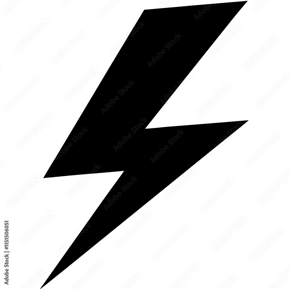 Lightning silhouette on white background Lightning silhouette on white background