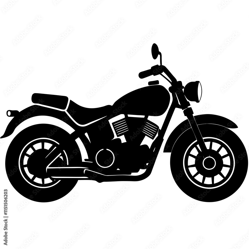 Obraz premium Motorcycle silhouette flat design