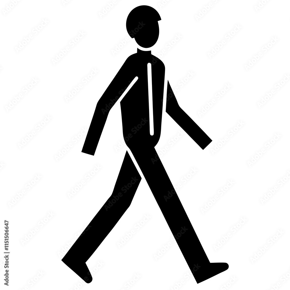 Pedestrian silhouette on white background Pedestrian silhouette on white background