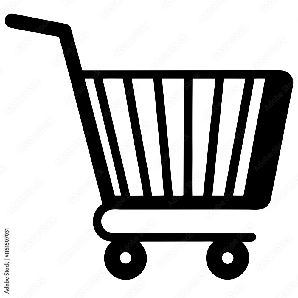Shopping cart silhouette flat design Shopping cart silhouette flat design