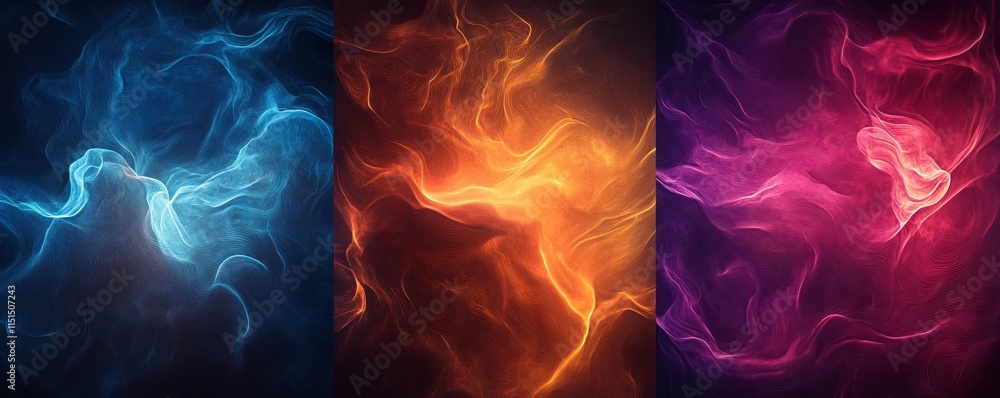 Obraz premium Mystical abstract designs with glowing and shadowed layers. Generative AI