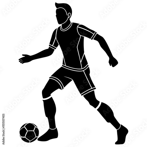 Soccer player silhouette on white background