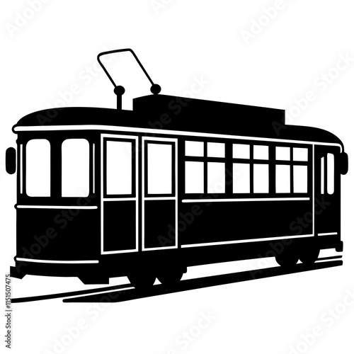 Street car silhouette on white background