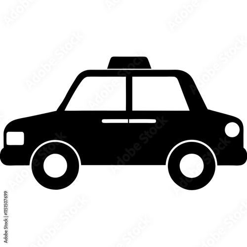 Taxi cab silhouette on white background