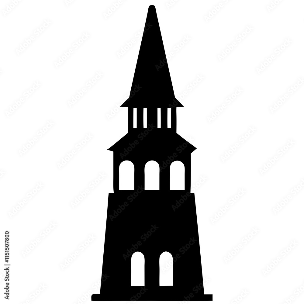 Fototapeta premium Tower silhouette flat design