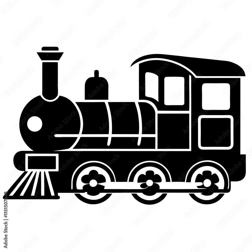 Train silhouette on white background Train silhouette on white background
